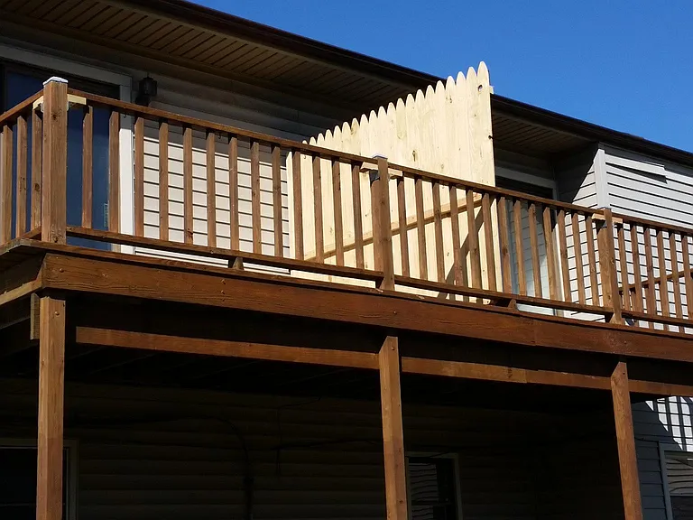 Private balcony accessible through a private sliding door