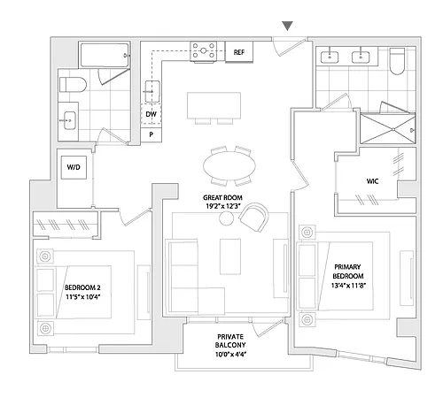 Floor plan 2 BED A11