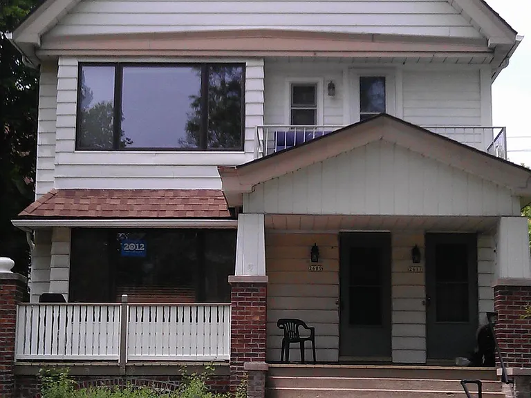 Front of Duplex-Upper Front Porch and entrance