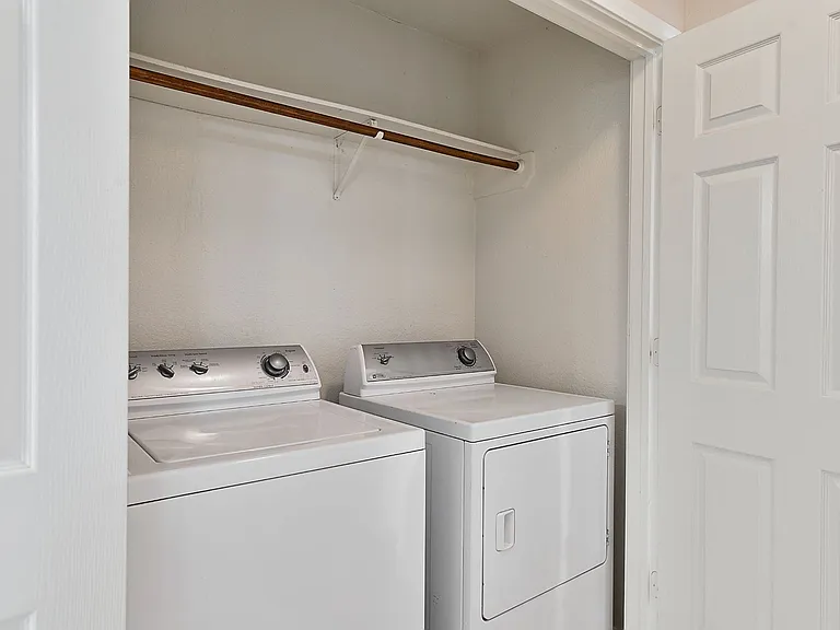 The unit comes with a full washer and dryer