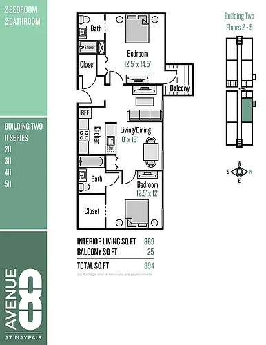Floor plan 11 Series 2 Bedroom / 2 Bath