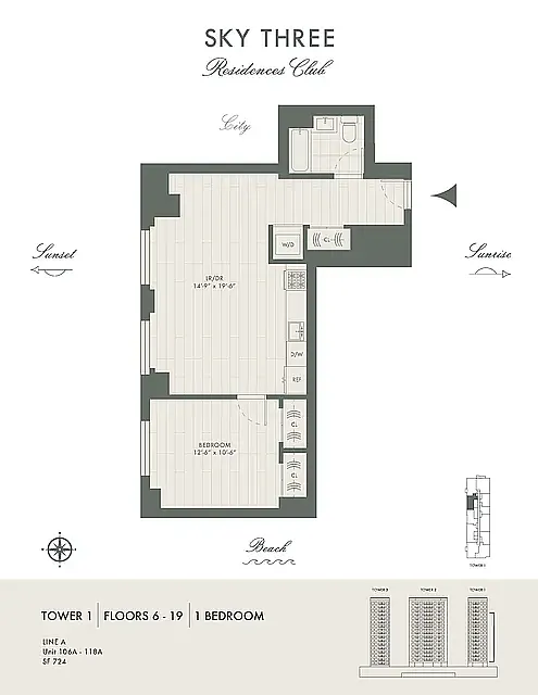 Floor plan Tower 1 A-line