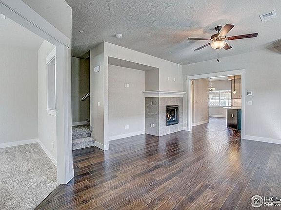living room with fire place