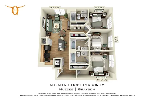 Floor plan 3 Bedroom (Price Per Bed)