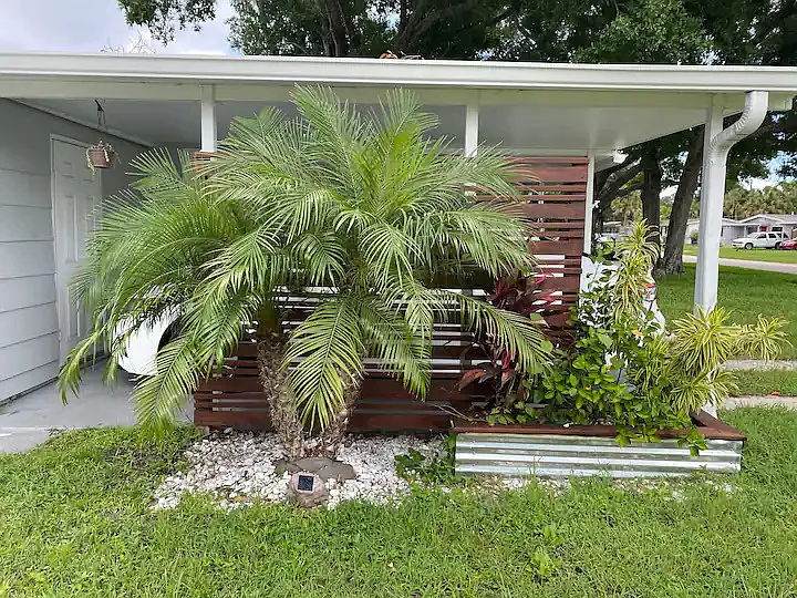 side of the house next to car port