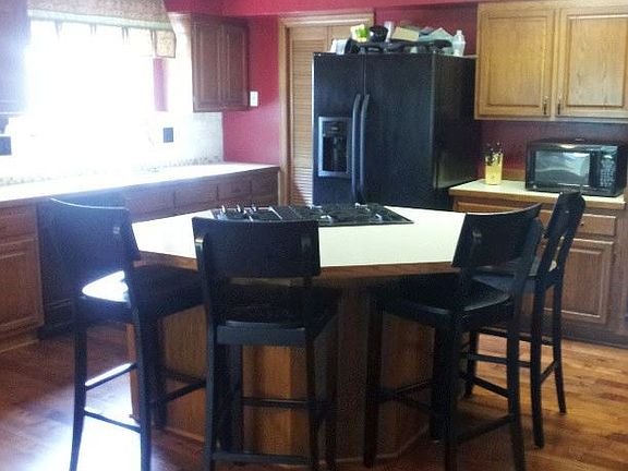 Center island in kitchen