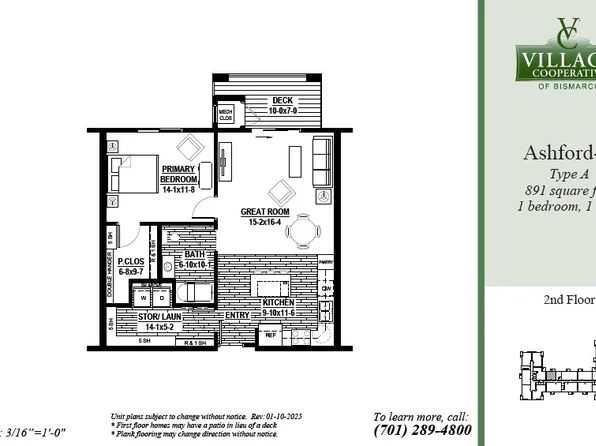 Ashford-A (Handicap Adaptable) Plan, Village Cooperative of Bismarck (Active Adults 62+)