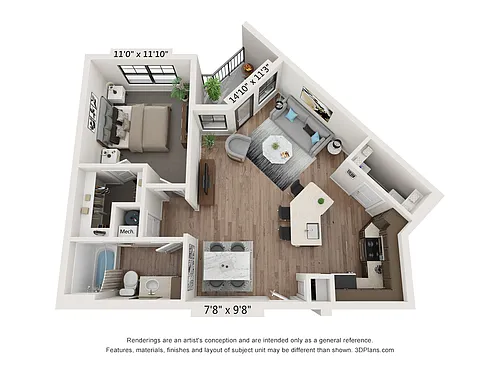 Floor plan 1B - The Grant