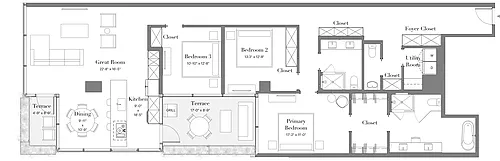 Floor plan 10 | 3B-11 | 3 Bed | 2.5 Bath
