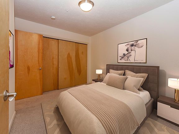 Nice sized bedroom with large closet for storage.