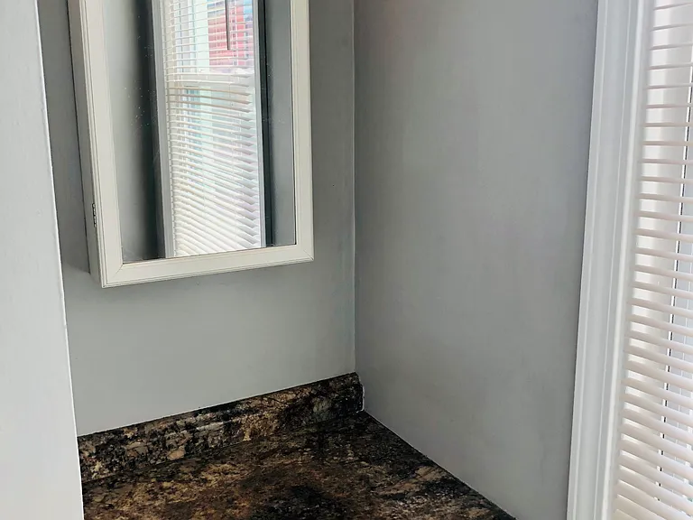 bathroom extra counter/mirror area