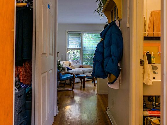 Hallway, looking from bedroom into living room.