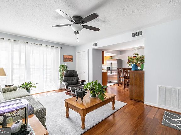 Spacious living room with new hardwood flooring