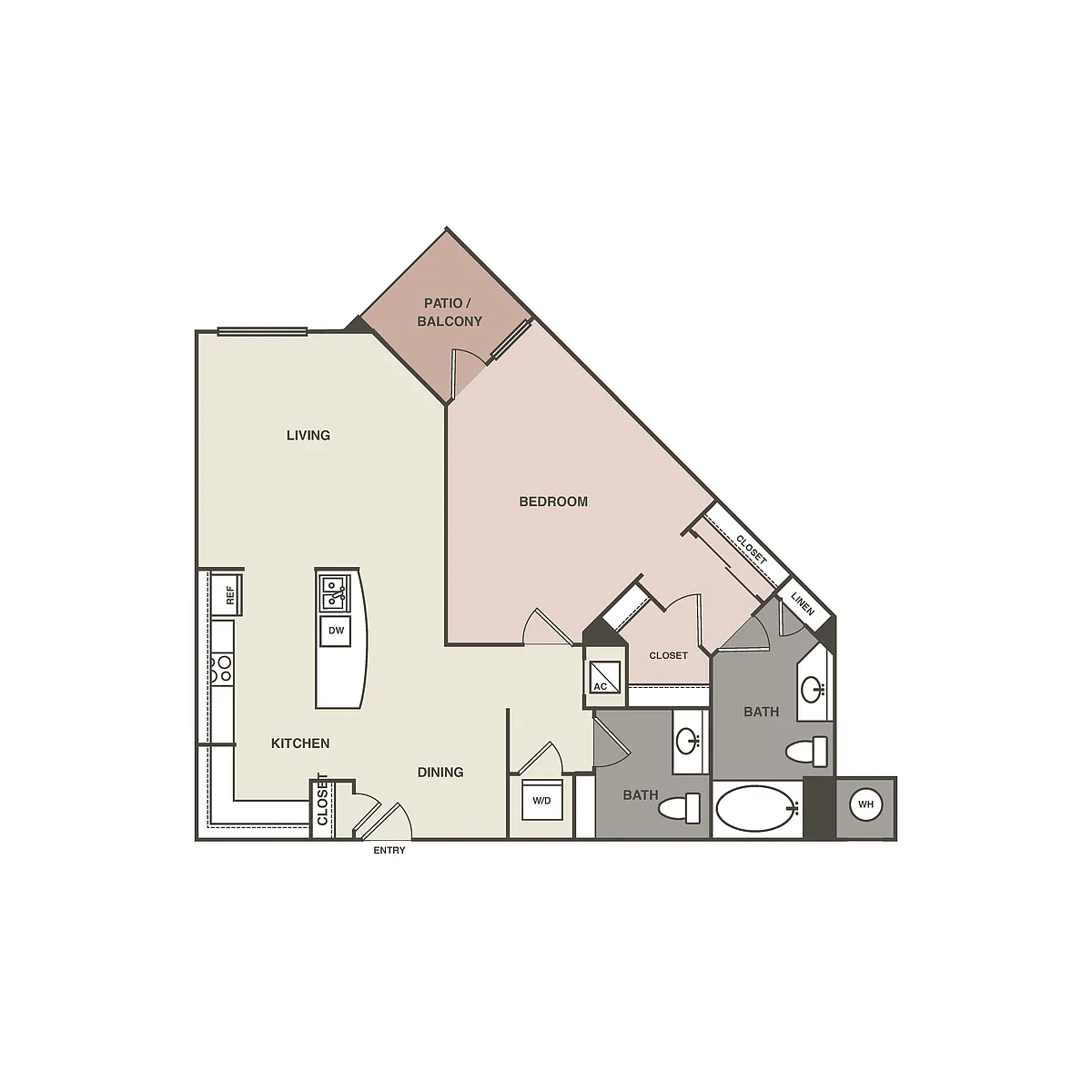 Floor plan 1 Bedrm 1 Bath 937 Renovated
