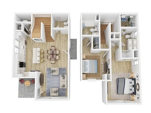 Floor plan 2br Townhouse Twin