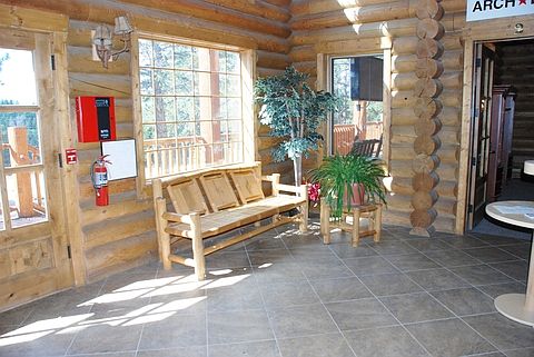 Sunny foyer for shared use.