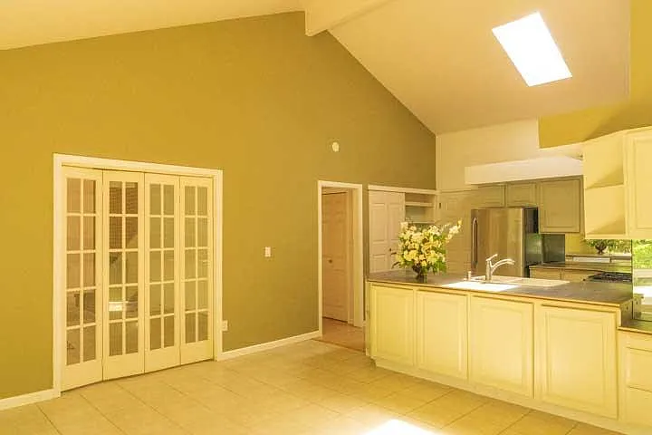 Big kitchen and living area