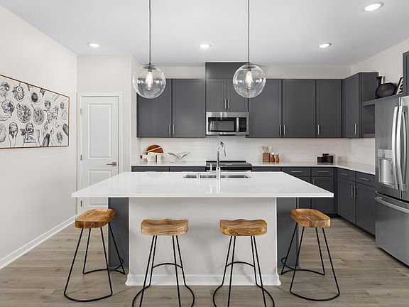 Kitchen with pendant lighting