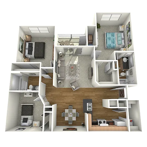 Floor plan C1 | 3 Bed | 3 Bath