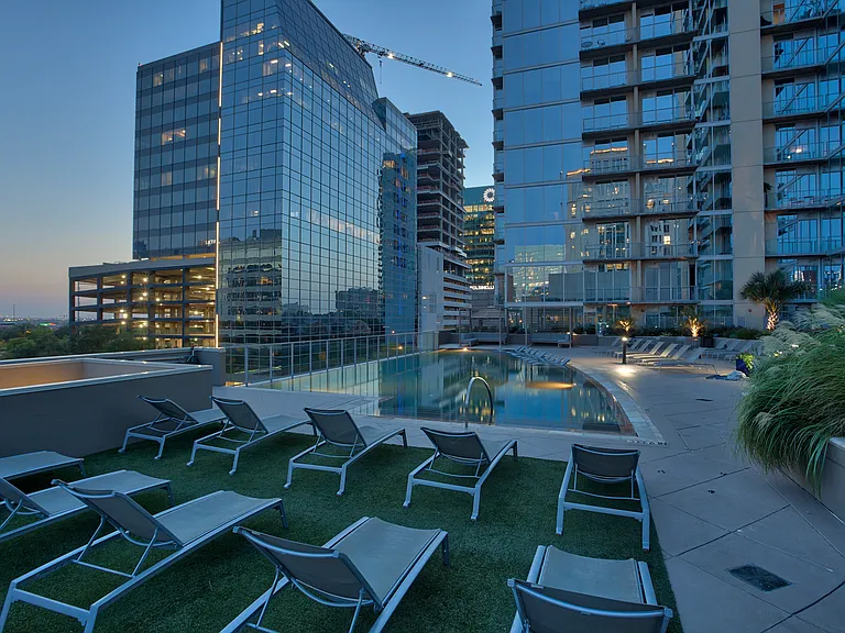 Poolside spaces designed for relaxation and downtime.
