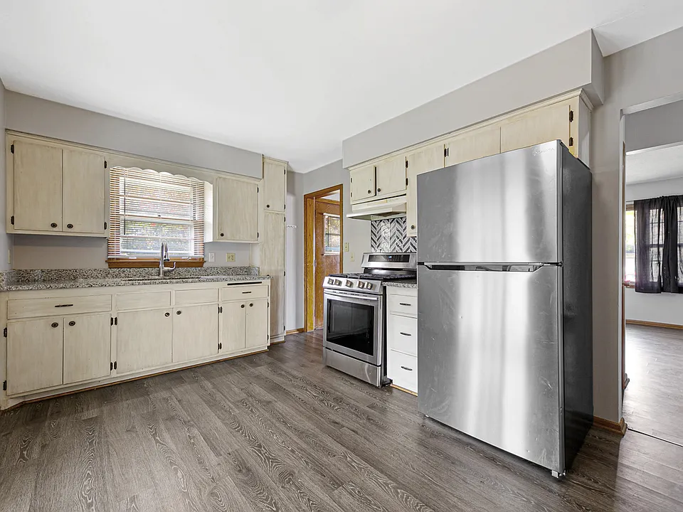 Kitchen with stainless appliance