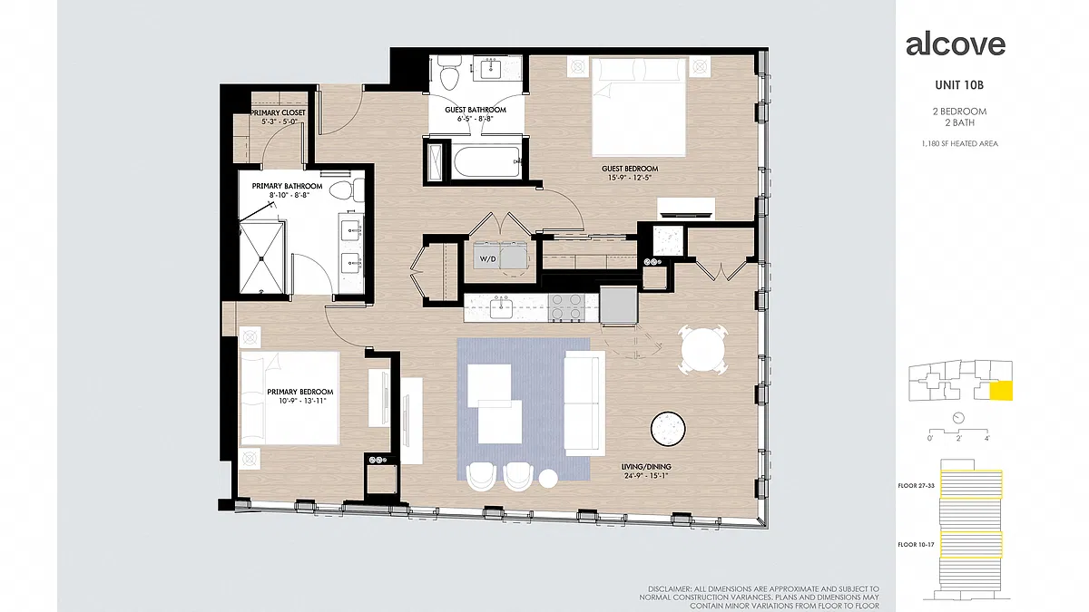 Floor plan Alcove Two Bedrooms 10 Tier 3