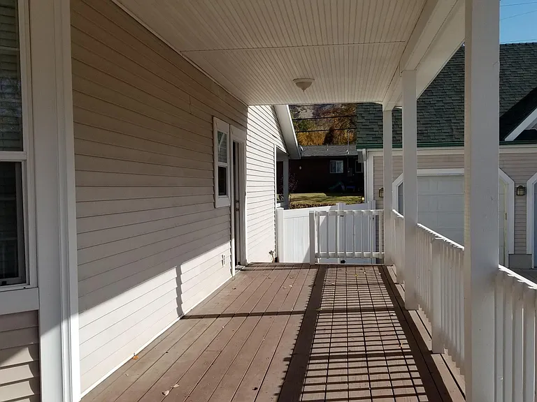 Covered deck on south side of house.