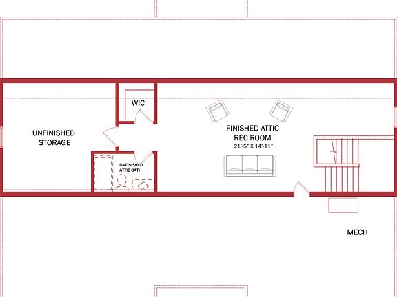 Third Floor - Finished Attic Rec Room