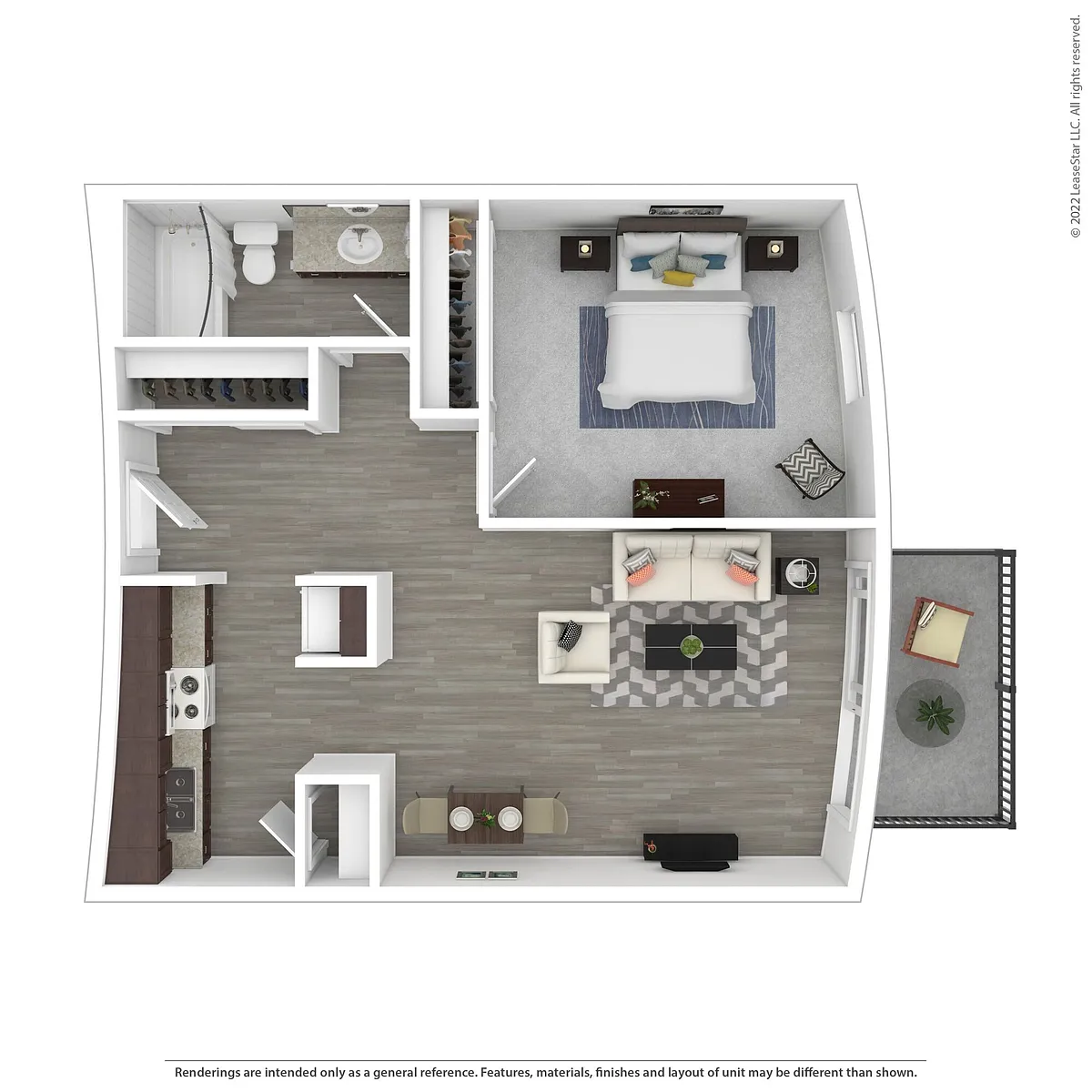 Floor plan C-1BR-D