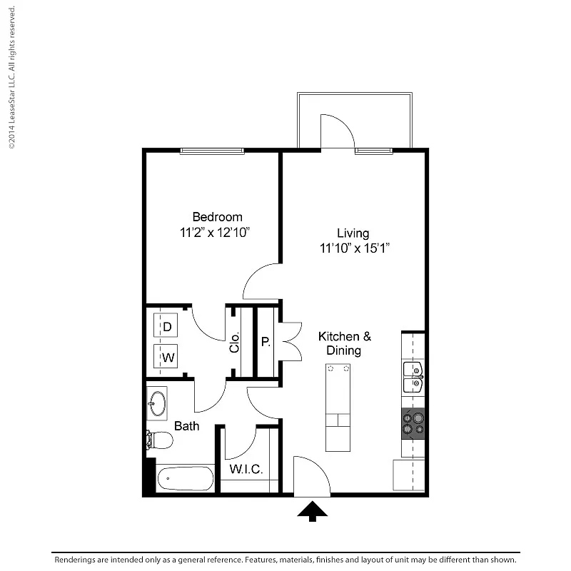 Floor plan 1 Bedroom - A1