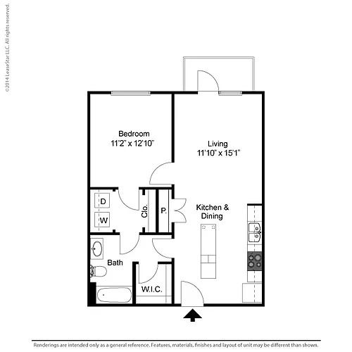 Floor plan 1 Bedroom - A1