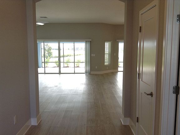 View from entryway looking into large living room