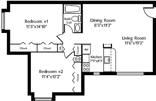 Floor plan 2 Bedrooms