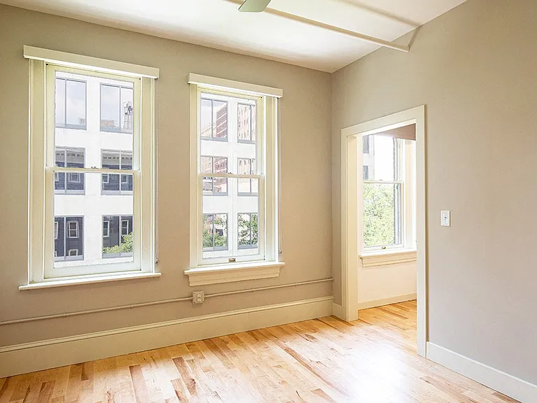 Bedroom with hardwood floors