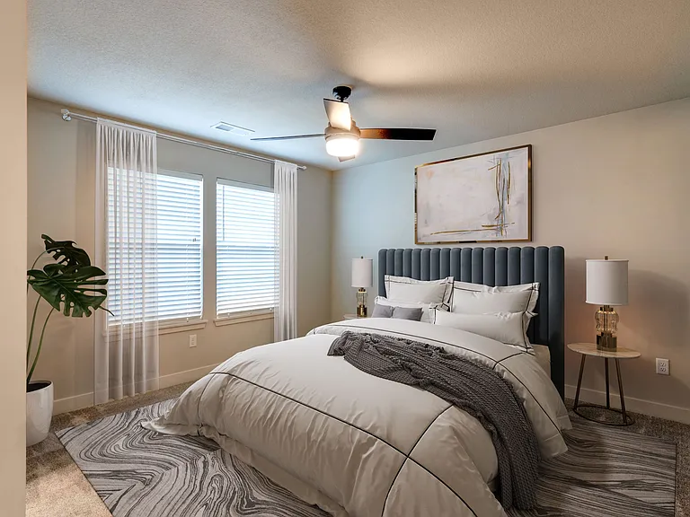 Ceiling Fans & Wood Faux Blindes included