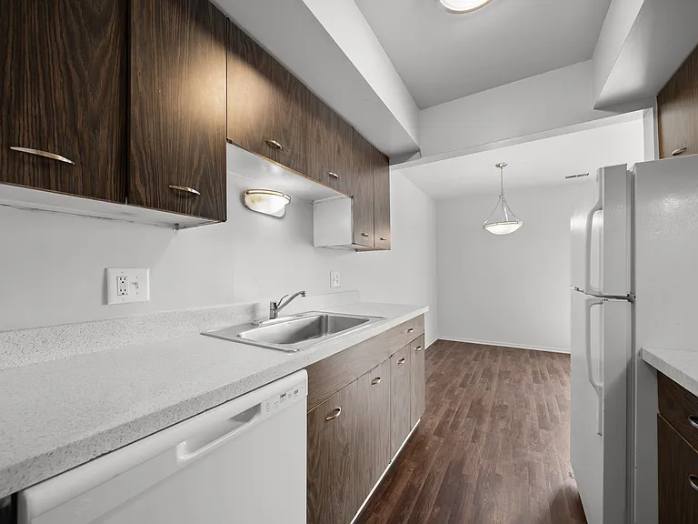 Modern and spacious kitchen at Knottingham Apartments in Clinton Township, MI.