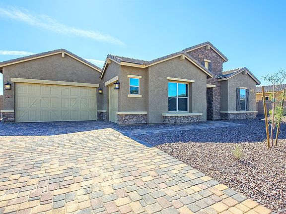 Paver Driveway and Split Garages