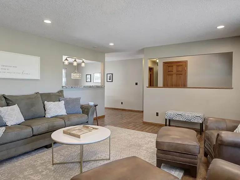 Front door entrance to right on living room