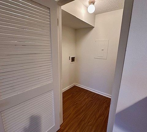 Laundry or storage area- fits a full size washer/dryer