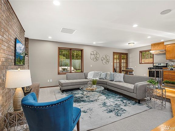 Open floor plan with formal & informal spaces.