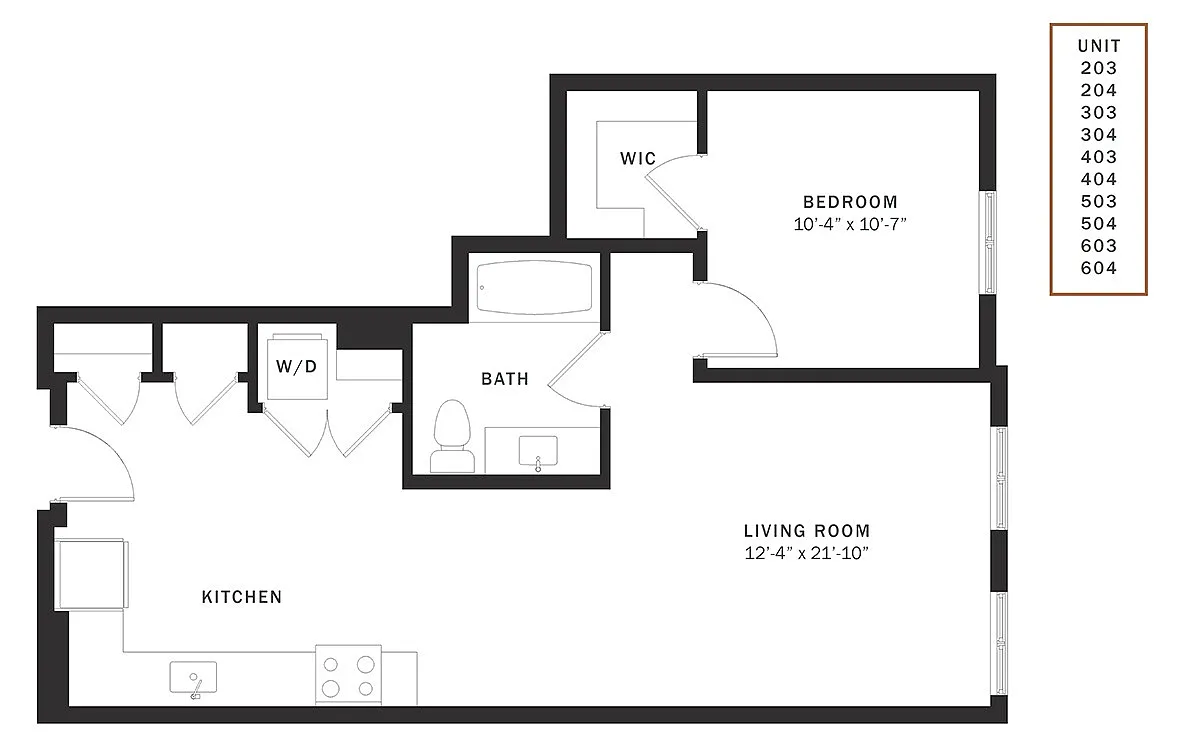Floor plan Coen North 1 Bedroom A4