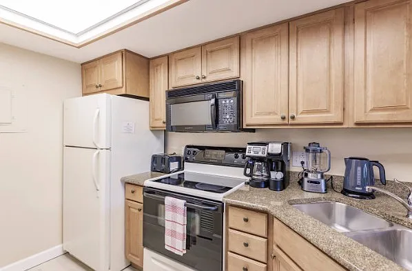 Coffee maker is drip and pods, Ninja blender, keetle and toaster, plus everything else you need.