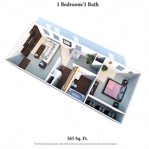 Floor plan 1 Bedroom 1 Bath