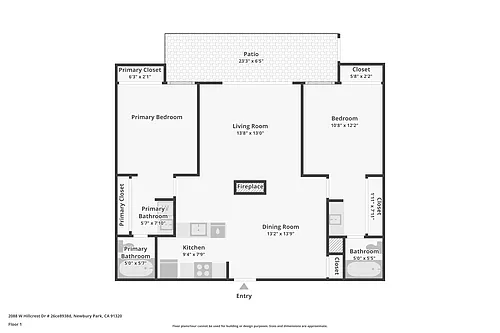 Floor plan 2 Bedroom 2 Bathroom