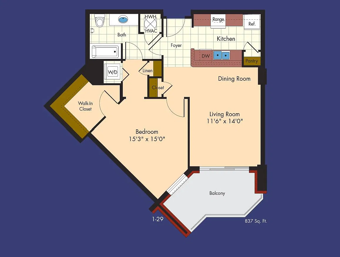 1 bed, 737 sqft, $1,800 — Photo 2