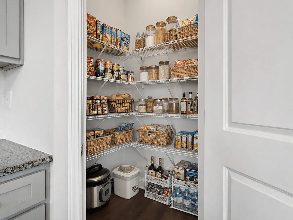 Spacious pantry to accommodate all your storage needs.