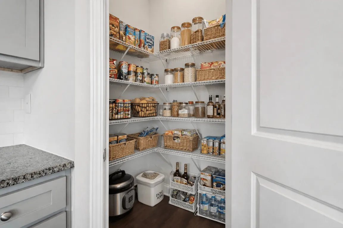 Spacious pantry to accommodate all your storage needs.
