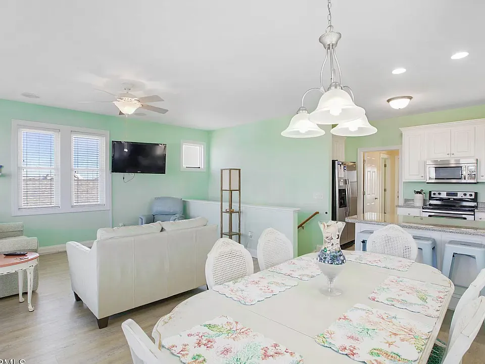 dining/living room and kitchen, open concept, upstairs.