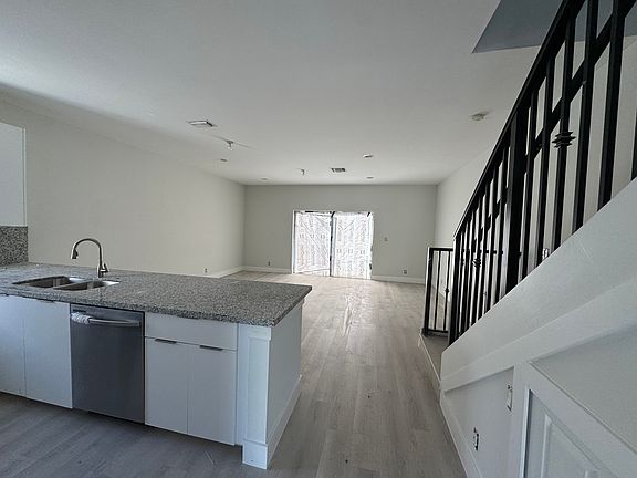 kitchen and family room