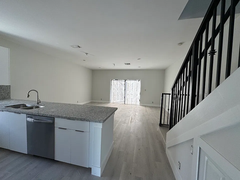 kitchen and family room